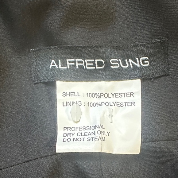 Alfred Sung D734 Black Halter Bow Back Mermaid Gown Size 8 |Formal Bridesmaid - Picture 2 of 9